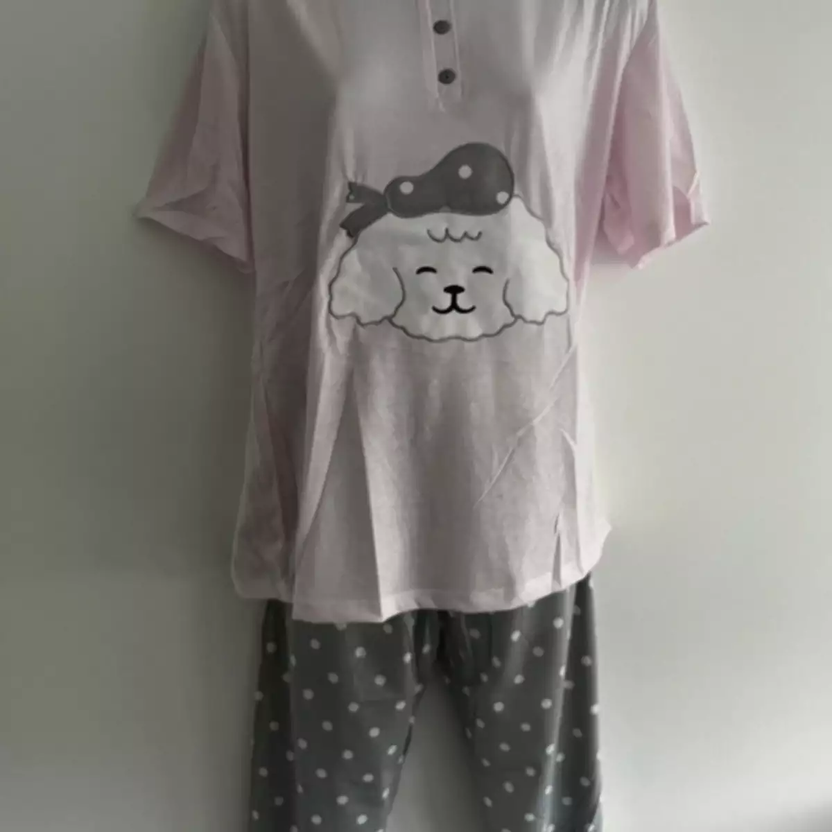 pyjama nounours rose et gris
